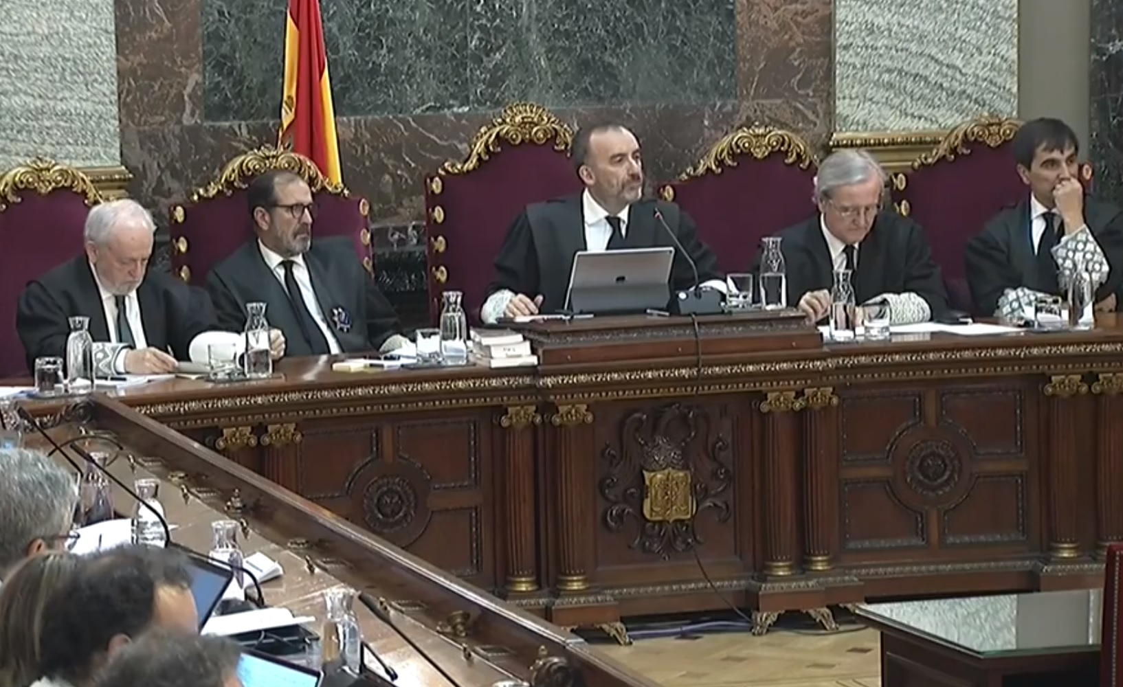 Supreme Court courtroom where the Catalan independence trial is taking place (by EFE)